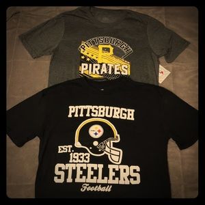 Pittsburgh Steelers and Pittsburgh Pirates shirts
